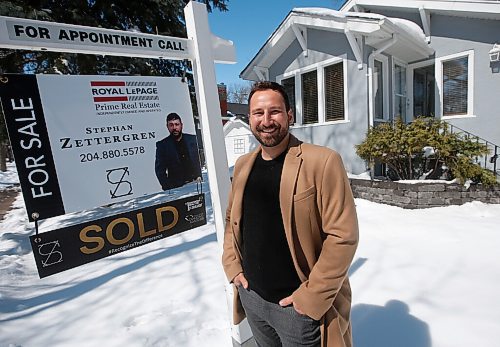 JOHN WOODS / WINNIPEG FREE PRESS
Michael Froese, broker and managing partner for Royal LePage, is photographed outside a 700 sq. ft. 2 bedroom bungalow which sold recently on Leighton Avenue Monday, April 18, 2022. Froese said that this home had multiple offers and sold over the asking price. The selling price actually set a neighbourhood record for price per square foot.

Re: Piche
