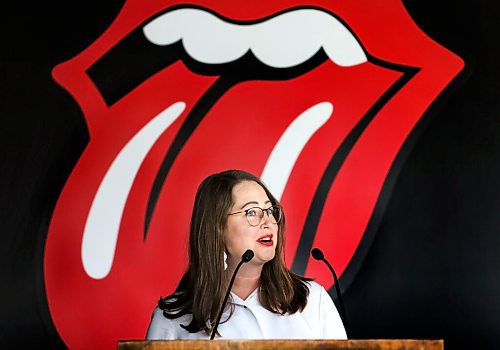 RUTH BONNEVILLE / WINNIPEG FREE PRESS

ARTS - Unzipped 

Kate Fenske, CEO, Downtown Winnipeg BIZ announces 
The Rolling Stones UNZIPPED Expo Live! Coming to Winnipeg  at Portage Place Summer 2022 at news conference Tuesday.  

 True North Sports + Entertainment along with the City of Wpg. And Downtown Biz held  presser at the 20,000 sq foot,  old Staples location inside Portage Place where EXPO will be held.   


April 26th,  2022
