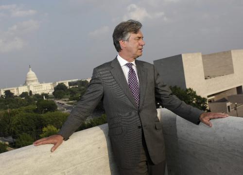 Canada's Ambassador to the United States, Gary Doer, on a terrace outside his office at the Canadian Embassy in Washington DC, August 11, 2010. Lyle Stafford for the Winnipeg Free Press