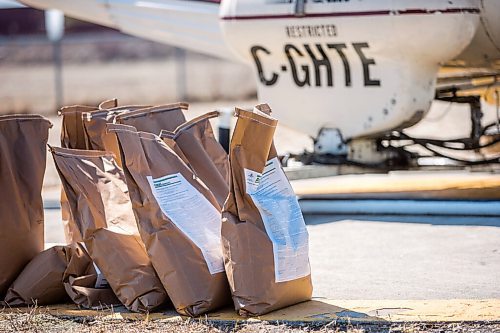 MIKAELA MACKENZIE / WINNIPEG FREE PRESS

Bags of mosquito larvicide granules at the Insect Control heliport in Winnipeg on Thursday, May 5, 2022. For Joyanne story.
Winnipeg Free Press 2022.