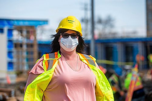 MIKAELA MACKENZIE / WINNIPEG FREE PRESS

Melissa Stone, a co-ordinator for Astum Api Niikinaahk, poses for a portrait at the low-barrier affordable housing project construction site in Winnipeg on Thursday, May 5, 2022. For Joyanne story.
Winnipeg Free Press 2022.