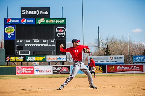 MIKAELA MACKENZIE / WINNIPEG FREE PRESS

Ian Sagdal on the first day of Goldeyes training camp, which is being held at Shaw Park again for the first time in two years (owing to the pandemic), in Winnipeg on Thursday, May 5, 2022. For Taylor Allen story.
Winnipeg Free Press 2022.