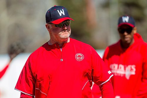 MIKAELA MACKENZIE / WINNIPEG FREE PRESS

Goldeyes manager Rick Forney on the first day of training camp, which is being held at Shaw Park again for the first time in two years (owing to the pandemic), in Winnipeg on Thursday, May 5, 2022. For Taylor Allen story.
Winnipeg Free Press 2022.
