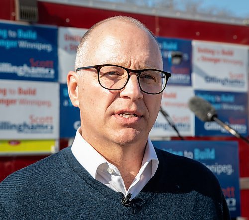 JESSICA LEE / WINNIPEG FREE PRESS

Scott Gillingham is interviewed at his mayoral campaign launch at St. James Burger & Chip Co. on May 5, 2022.

Reporter: Katlyn Streilein

