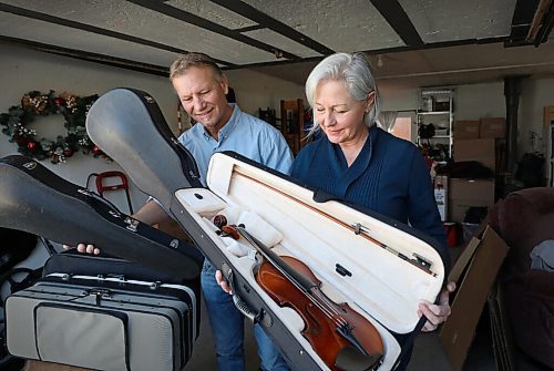 \RUTH BONNEVILLE / WINNIPEG FREE PRESS

LOCAL / Standup  - vacation help update 

Susanne Martin and her partner Peter Palaschuk with a 4 / 4 violin donated by Jim Rogers for a Ukrainian refugee    that Susan and Peter helped a few weeks ago while they were vacationing in Europe.  

The couple picked up the mom and her two young kids in Poland and drove them to family in Vienna. While rushing to escape from the Ukraine she left her violin behind.  With the story that ran in the Free Press at the end of April people donated violins and now Suzanne and Peter are shipping her this one as a surprise.  The couple received several violins that they will be sending to violin musicians that a fleeing the war. 

This is a follow-up to the story that ran at the end of April by Kevin Rollason. 

May 06, 2022
