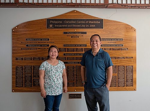 JESSICA LEE / WINNIPEG FREE PRESS

Philippine Canadian Centre of Manitoba president Virgie Gayot (left) and Philippine Canadian Centre of Manitoba chair of events and programs Dante Aviso pose for a photo at the PCCM on May 6, 2022.

Reporter: Malak Abas


