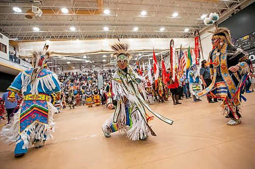 Daniel Crump / Winnipeg Free Press. Indigenous dancers, community leaders and students take part in the University of Manitobas 33rd Annual Traditional Graduation Pow Wow. May 7, 2022.