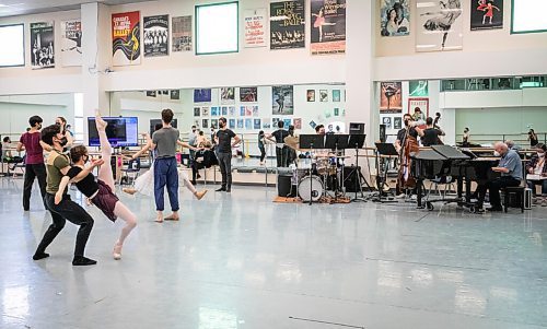 JESSICA LEE / WINNIPEG FREE PRESS

Royal Winnipeg Ballet dancers are photographed during a rehearsal for Cinderella on May 6, 2022. In the corner are musicians Ron Paley (on piano), Karl Kohut (bass) and Ben Roloff (drums).

Reporter: Jen Zoratti

