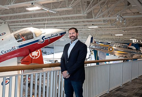 JESSICA LEE / WINNIPEG FREE PRESS

Joel Nelson, VP of operations at the Royal Aviation Museum of Western Canada, poses with a snowbird plane, his favourite plane at the museum, on May 10, 2022.

Reporter: Alan Small



