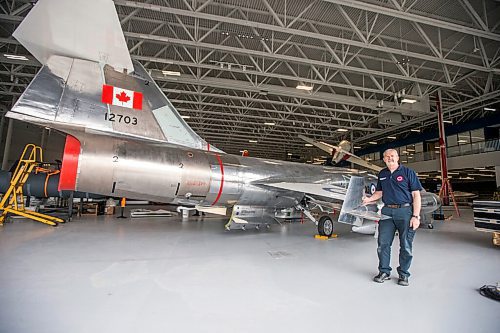 MIKAELA MACKENZIE / WINNIPEG FREE PRESS

Steve Pajot, owner the CF-104 Starfighter, poses for a portrait with the jet at the new Royal Aviation Museum of Western Canada in Winnipeg on Wednesday, May 11, 2022. For Al Small story.
Winnipeg Free Press 2022.