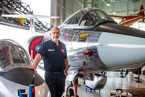 MIKAELA MACKENZIE / WINNIPEG FREE PRESS

Steve Pajot, owner the CF-104 Starfighter, poses for a portrait with the jet at the new Royal Aviation Museum of Western Canada in Winnipeg on Wednesday, May 11, 2022. For Al Small story.
Winnipeg Free Press 2022.