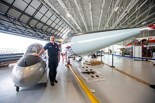 MIKAELA MACKENZIE / WINNIPEG FREE PRESS

Steve Pajot, owner the CF-104 Starfighter, poses for a portrait with the jet at the new Royal Aviation Museum of Western Canada in Winnipeg on Wednesday, May 11, 2022. For Al Small story.
Winnipeg Free Press 2022.