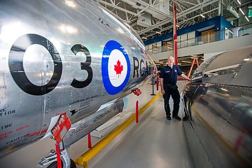 MIKAELA MACKENZIE / WINNIPEG FREE PRESS

Steve Pajot, owner the CF-104 Starfighter, poses for a portrait with the jet at the new Royal Aviation Museum of Western Canada in Winnipeg on Wednesday, May 11, 2022. For Al Small story.
Winnipeg Free Press 2022.