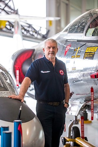 MIKAELA MACKENZIE / WINNIPEG FREE PRESS

Steve Pajot, owner the CF-104 Starfighter, poses for a portrait with the jet at the new Royal Aviation Museum of Western Canada in Winnipeg on Wednesday, May 11, 2022. For Al Small story.
Winnipeg Free Press 2022.