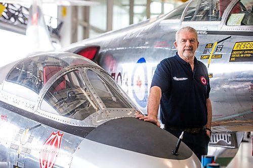 MIKAELA MACKENZIE / WINNIPEG FREE PRESS

Steve Pajot, owner the CF-104 Starfighter, poses for a portrait with the jet at the new Royal Aviation Museum of Western Canada in Winnipeg on Wednesday, May 11, 2022. For Al Small story.
Winnipeg Free Press 2022.