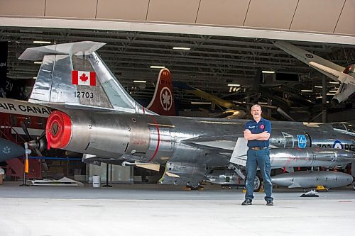 MIKAELA MACKENZIE / WINNIPEG FREE PRESS

Steve Pajot, owner the CF-104 Starfighter, poses for a portrait with the jet at the new Royal Aviation Museum of Western Canada in Winnipeg on Wednesday, May 11, 2022. For Al Small story.
Winnipeg Free Press 2022.