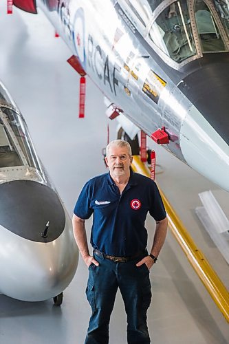 MIKAELA MACKENZIE / WINNIPEG FREE PRESS

Steve Pajot, owner the CF-104 Starfighter, poses for a portrait with the jet at the new Royal Aviation Museum of Western Canada in Winnipeg on Wednesday, May 11, 2022. For Al Small story.
Winnipeg Free Press 2022.