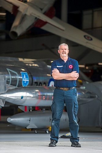 MIKAELA MACKENZIE / WINNIPEG FREE PRESS

Steve Pajot, owner the CF-104 Starfighter, poses for a portrait with the jet at the new Royal Aviation Museum of Western Canada in Winnipeg on Wednesday, May 11, 2022. For Al Small story.
Winnipeg Free Press 2022.