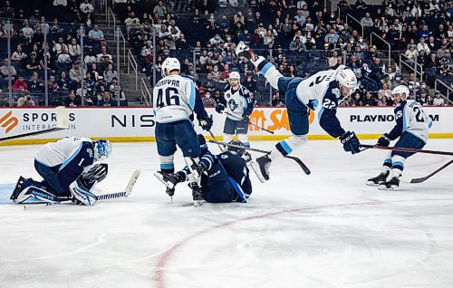 JESSICA LEE / WINNIPEG FREE PRESS

Cole Smith (22) takes flight during a game with the Manitoba Moose and Milwaukee Admirals at Canada Life Centre on May 11, 2022.

Reporter: Mike McIntyre


