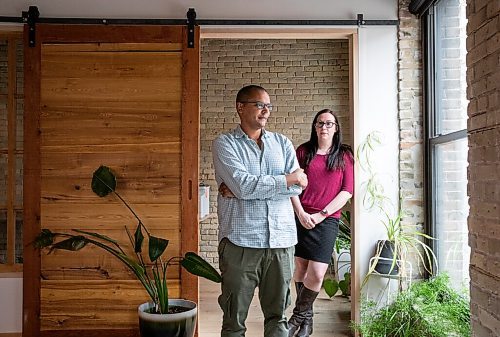 JESSICA LEE / WINNIPEG FREE PRESS

Upfeat CEO Matthew Tate (left) and Emma Kelly, co-founder, are photographed at the company office on May 11, 2022.

Reporter: Martin Cash



