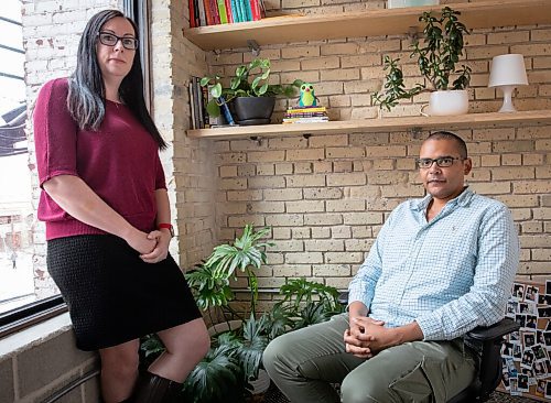 JESSICA LEE / WINNIPEG FREE PRESS

Upfeat CEO Matthew Tate (right) and Emma Kelly, co-founder, are photographed at the company office on May 11, 2022.

Reporter: Martin Cash


