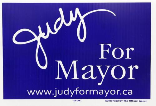 BORIS.MINKEVICH@FREEPRESS.MB.CA  100902 BORIS MINKEVICH / WINNIPEG FREE PRESS Judy Wasylycia-Leis election sign.