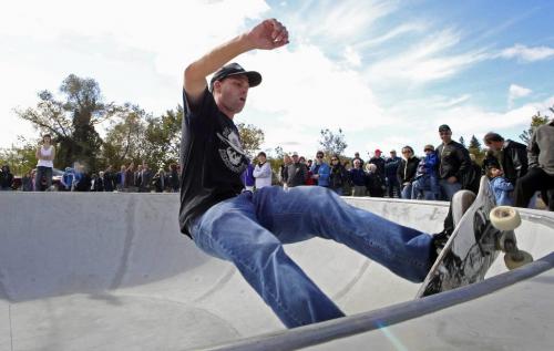 MIKE.DEAL@FREEPRESS.MB.CA 100918 - Saturday, September 18, 2010 -  Carter Dennis, from San Antonio, Texas takes part in the opening of the $1 million skatepark in the Selkirk Park in Selkirk, the largest in rural Manitoba. At 1700 square metres the Selkirk Skatepark is the largest except for the one at The Forks in Winnipeg, within a 1200 km radius. Several well known skaters from across North America came for the grand opening. MIKE DEAL / WINNIPEG FREE PRESS