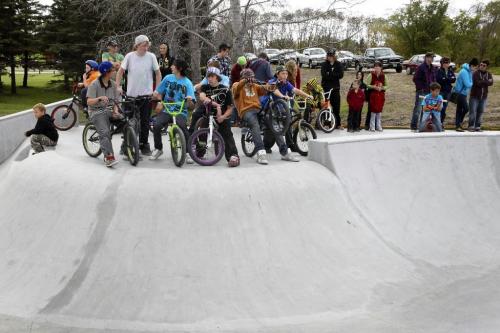 MIKE.DEAL@FREEPRESS.MB.CA 100918 - Saturday, September 18, 2010 -  A $1 million skatepark opened in the Selkirk Park in Selkirk, the largest in rural Manitoba. At 1700 square metres the Selkirk Skatepark is the largest except for the one at The Forks in Winnipeg, within a 1200 km radius. Several well known skaters from across North America came for the grand opening. MIKE DEAL / WINNIPEG FREE PRESS