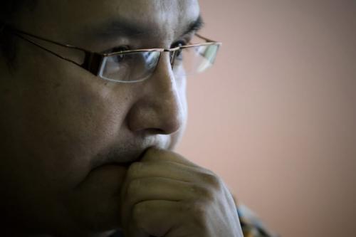 September 17, 2010 - 100917  - Grand Chief David Harper looks out his office window as he ponders water issues on Manitoba reserves during an interview in Winnipeg Friday, September 17, 2010.    John Woods / Winnipeg Free Press  ***For Water series***