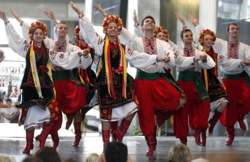 BORIS.MINKEVICH@FREEPRESS.MB.CA  100926 BORIS MINKEVICH / WINNIPEG FREE PRESS Rasulka dancers perform in the Hydro Building. This was one of the events in Culture Days.