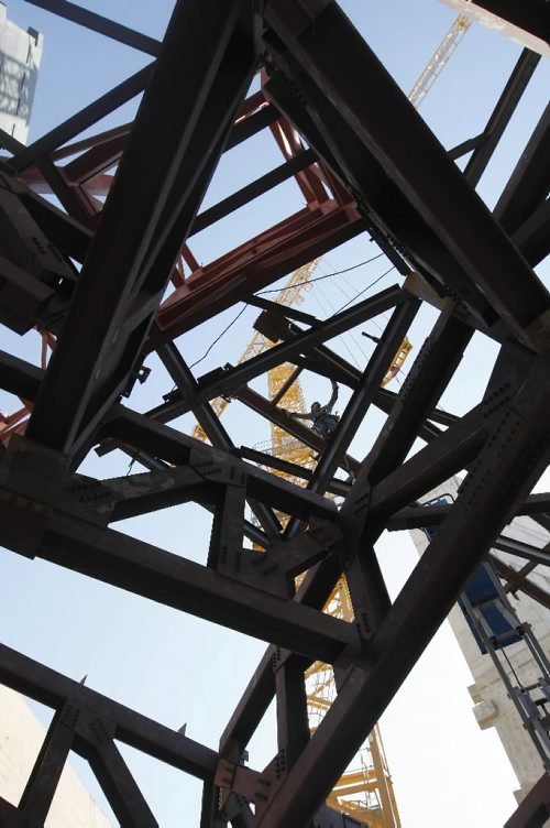 JOE.BRYKSA@FREEPRESS.MB.CA Local- (See Dan's FYI section)- Steelworker works on beams   at  The Canadian Museum for Human Rights at the Fork in Winnipeg  - JOE BRYKSA/WINNIPEG FREE PRESS- Oct 04, 2010 CMHR