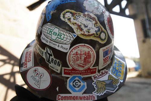 JOE.BRYKSA@FREEPRESS.MB.CA Local- (See Dan's FYI section)- Iron worker hat on ironworker at  The Canadian Museum for Human Rights at the Fork in Winnipeg  - JOE BRYKSA/WINNIPEG FREE PRESS- Oct 04, 2010 CMHR