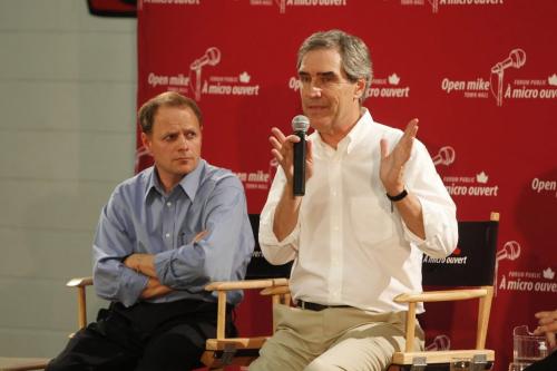 BORIS.MINKEVICH@FREEPRESS.MB.CA  101007 BORIS MINKEVICH / WINNIPEG FREE PRESS Open mike in Winnipeg: Town hall with Michael Ignatieff, Kevin Lamoureux and the Liberal team