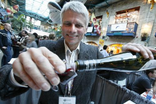 Grant Rigby of Rigby Orchands Prairie Estate pours some wine at the 19th International Wine Festival at the Forks Market on Saturday, October 16, 2010.    Winnipeg Free Press/John Woods