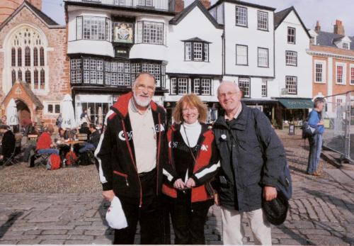 101019 WINNIPEG FREE PRESS Caroline Quinn with her husband Bill, left, and her pen pal for over 50 years Douglas Sims pose for a photo in Exeter, Devon, England this year. She held contact with him for over 50 years.   COPY PHOTO - SHOULD HAVE FAMILY PHOTO AS CREDIT