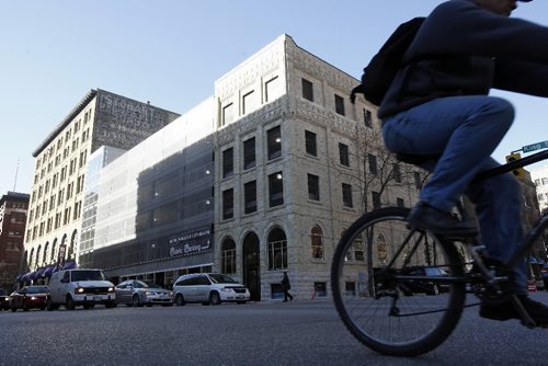 KEN GIGLIOTTI / WINNIPEG FREE PRESS  / Oct  21 2019 - 101021 - The 159-stall Bedford Parkade in the Exchange District officially opens Friday at the southwest corner of King Street and Bannatyne Avenue, where the Ryan Block stood from 1895 until 2009.THe new building  is built  to be in character with the Exchange Bldgs using recycle brick   and retro design on the corner section of the structure .