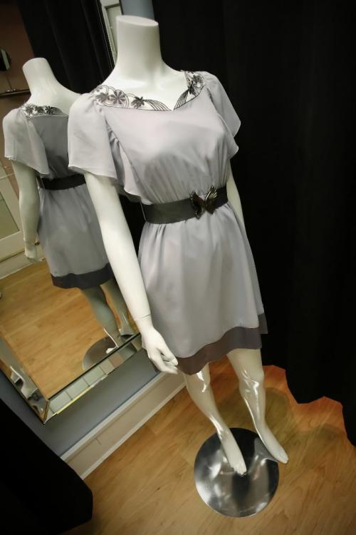October 25, 2010 - 101025  - Grey butterfly dress with elastic belt to give extra room and slim for a Detour fashion feature. Photographed at Splurge on Monday, October 25, 2010.    John Woods / Winnipeg Free Press