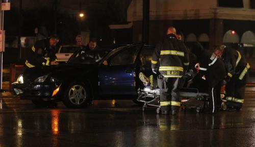 BORIS.MINKEVICH@FREEPRESS.MB.CA  101025 BORIS MINKEVICH / WINNIPEG FREE PRESS MVC on St. Marys and Nivereville. Across from the 711. Patient is taken to hospital.