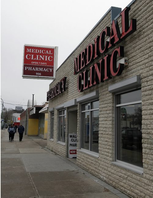 KEN GIGLIOTTI / WINNIPEG FREE PRESS  / NOV 2 2019 - 101102 - Jen Skerritt story  -  Main ST. Millionaire Doctors - Main St. family  Doctors are making more specialists , some doctors make over $500,000 a year - in pic   906 Main St. Main St. Medical Cllinic , DR.  Randy Allan no longer practicing and may have lost his licence