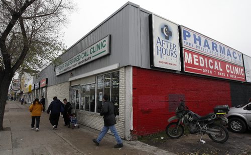 KEN GIGLIOTTI / WINNIPEG FREE PRESS  / NOV 2 2019 - 101102 - Jen Skerritt story  -  Main ST. Millionaire Doctors - Main St. family  Doctors are making more specialists , some doctors make over $500,000 a year - in pic  one of three clinics , 878 Main St.  Four Rivers  Clinic  Dr. Anton Kloppers