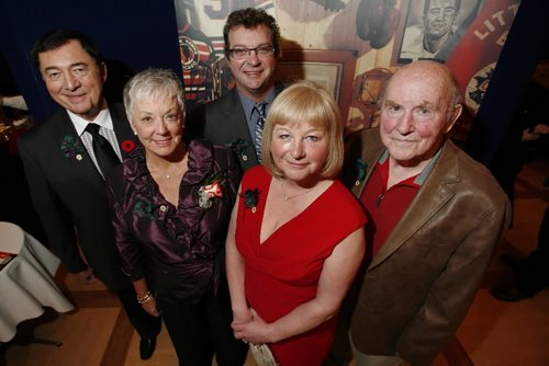 November 6, 2010 - 101106  - On Saturday, November 6, 2010 (LtoR) Ken Galanchuck, Jo-Anne (Percy) Lindsay, Shane Moffatt, Christine O'Connor, and George Phillips were inducted into the Manitoba Sports Hall of Fame at the Victoria Inn.    John Woods / Winnipeg Free Press