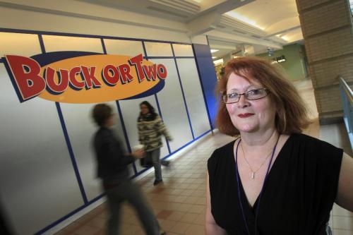 MIKE.DEAL@FREEPRESS.MB.CA 101117 - Wednesday, November 17, 2010 -  Darlene Appleyard owner of 15 retail stores in Manitoba, including the Buck or Two in Portage Place Shopping Centre. See Gabrielle Giroday story MIKE DEAL / WINNIPEG FREE PRESS