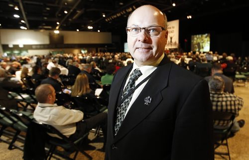 TREVOR HAGAN / WINNIPEG FREE PRESS - Doug Dobrowolski, President of the Association of Manitoba Municipalities, at the Convention Centre. There are around 900 delegates at the convention. 10-11-24