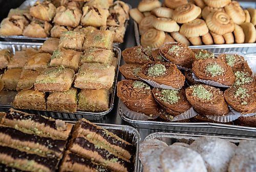 JESSICA LEE / WINNIPEG FREE PRESS

A variety of baklava (left) and MaaMoul (shortbread cookie) at Baraka Bakery on November 10, 2021.







