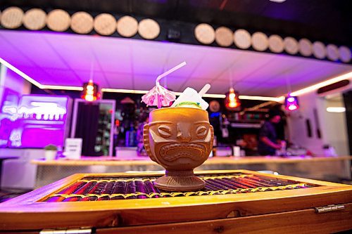 Mike Sudoma / Winnipeg Free Press
A virgin Pina Colada decorated with a slice of dragon fruit, an umbrella, a popsicle, and served in a cooled tiki glass at Baon Manila Nights Wednesday evening
November 10, 2021