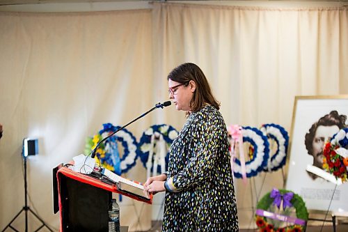 MIKAELA MACKENZIE / WINNIPEG FREE PRESS

Premier Heather Stefanson attends an event commemorating Louis Riel on the anniversary of his execution at the MMF head office in Winnipeg on Tuesday, Nov. 16, 2021. For Carol Sanders story.
Winnipeg Free Press 2021.