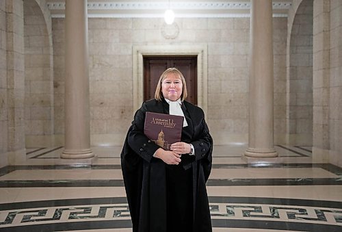 JESSICA LEE / WINNIPEG FREE PRESS

Head clerk Patricia Chaychuk poses for a photo in the Legislative Building on November 22, 2021. 

Reporter: Carol








