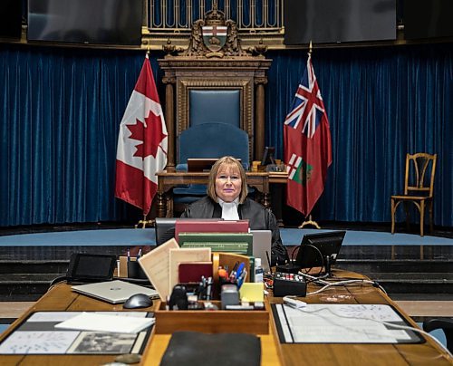 JESSICA LEE / WINNIPEG FREE PRESS

Head clerk Patricia Chaychuk poses for a photo in the Legislative Building on November 22, 2021. 

Reporter: Carol








