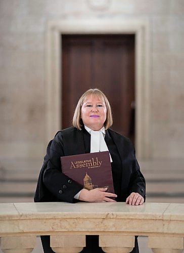 JESSICA LEE / WINNIPEG FREE PRESS

Head clerk Patricia Chaychuk poses for a photo in the Legislative Building on November 22, 2021. 

Reporter: Carol








