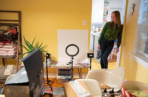 JESSICA LEE / WINNIPEG FREE PRESS

Eileen Fowler is a Winnipeg mom and thrifter who recently launched a side hustle curating gift sets of pre-loved items. After curating a set, she photographs them herself in a make-shift studio in her dining room and then posts the set on Instagram for sale. 

Reporter: Alan










